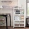 Foldable Storage Organizer 4 Tier, Storage Shelves Kitchen Cabinet Storage Rack, Shelf Storage Multipurpose Rack for Living Room Bedroom Kitchen Garage White
