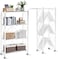 Foldable Storage Organizer 4 Tier, Storage Shelves Kitchen Cabinet Storage Rack, Shelf Storage Multipurpose Rack for Living Room Bedroom Kitchen Garage White