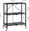 Shelf Foldable Storage Shelving Unit 3 Tier, Storage Shelves Kitchen Cabinet Storage Rack with Caster Wheels, Multi-Shelf Foldable Storage Shelves