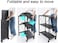 Shelf Foldable Storage Shelving Unit 3 Tier, Storage Shelves Kitchen Cabinet Storage Rack with Caster Wheels, Multi-Shelf Foldable Storage Shelves