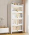 Heavy Metal Shelf with 4 Door Bookshelf Bookcase with 4 Wheels Storage Rack Organizer Workstation for Kitchen Home Office Pantry Study (White 144 * 80 * 32cm)