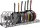Radiotronics Pot and Pan Organizers Rack : Expandable Pot Lid Organizer Holder with 10 Adjustable Compartment Cookware Plate Rack for Kitchen Cabinet Black