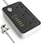 Radiotronics Power Strips Extension Cord 3 Outlets, Power Socket with 5 USB & 1 Type-C Ports Universal Charging Socket with 2M Bold Extension Cord