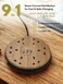 Sleek Power Strip Surge Protector 6 AC outlets with PD USB C/2A Ports Extension Cord Circular Flat Plug Widely Spaced Multi socket Circuit Breaker (Wood Grain, 2 Meters Cord)