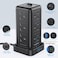 20W PD USB-C 16-in-1 Extension Cord Tower Outlets, 12 Protected UK-UAE Power Sockets &amp; 4 USB Charging Ports, Ultimate Space-Saving for Multi Big Plugs