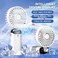 Portable Handheld Fan,Mini Foldable Desk Fan,USB Rechargeable Fans with 5 Speeds,Battery Operated Mini Handheld Fan with LED Display for Home Office Travel (White)