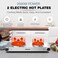 Double Hot Plate - Twin Cooktop, 2500W Power, Adjustable Thermostat, Overheat Protection, Die Cast Iron Hotplates, Stainless Steel Body, Easy Control, Power indicator light