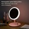 Lighted Makeup Mirror with 5X Magnifying Mirror, Rechargeable Vanity Mirror with 70 LED Lights, 3 Color Lights, Dimmable for Women (Pink)