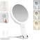 Rechargeable Travel Makeup Vanity Mirror with Lights, Portable 1X/10X Magnifying Mirror with Light, 3 Colors, Brightness Adjustable