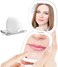 Compact LED Magnifying Travel Makeup Mirror 1X/10X Magnification Small Hand Pocket Mirror 3 Light Colors Dimmable Double Sided USB Rechargeable Touch Screen