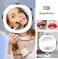 Magnifying Mirror with Light, 10X Magnification 3 Light Modes Makeup Mirror with Suction Cups Intelligent Switch, 360 Degree Swivel Joint