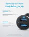 Car Charger, Mini 24W 4.8A Metal Dual USB Car Charger, PowerDrive 2 Alloy Flush Fit Car Adapter with Blue LED, for iPhone 16/15/14/13/12, Samsung, Huawei, Xiaomi, Redmi