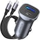Car Charger Fast Charging PD30W Dual Port USB C iPhone 16 Pro Charger Fast Charge Car Phone Adapter Plug with USB C Cable 1M Braided