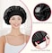 2pcs Satin Bonnet Silk Bonnet for Curly Hair, Hairs Bonnets Silk Hair Wrap for Sleeping, Night Sleep Cap for Women (Black)