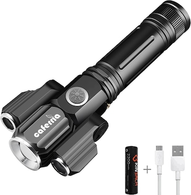 LED Tactical Flashlight 1000 Lumens Electric Torch Rechargeable Waterproof Zoomable 4 Modes for Outdoor, Camping, Biking, Hiking, Emergency