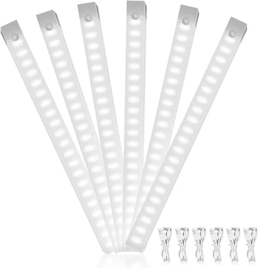 Under Cabinet Light Wireless Motion Sensor LED Lighting USB Rechargeable Stick-On Magnetic Closet Night Lights for Indoor Outdoor (6 Packs, White)