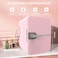 Portable mini Car Fridge - Mini Car Refrigerator with LED, 5L, for skincare fridge mini, fruits and food, 12V Car Charger (pink)
