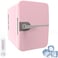 Portable mini Car Fridge - Mini Car Refrigerator with LED, 5L, for skincare fridge mini, fruits and food, 12V Car Charger (pink)