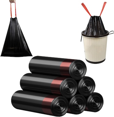 Extra Thick &amp; Strong 4 Gallon Trash Bags Drawstring 5 Gallon Trash Bags Small Garbage Bags Unscented Waste Basket Liners Bags for Kitchen,Bathroom,Office(75 Counts)