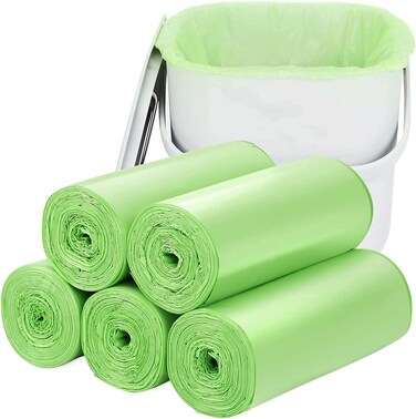 Trash Bags Garbage Bags Trash Bin,[4 Rolls,100 Counts ] Emand Portable Biodegradable Plastic Rubbish Bags, Wastebasket Bags Small Garbage Bags (45 * 50,Green)