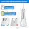 Water Flosser Cordless Oral Irrigator Portable Rechargeable Dental Flossers with 5 Modes &amp; 6 Tips Water Flossing with 300ML Water Tank (White-H6)