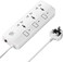 3-Outlet 3-Meter Extension Cord, Multi-Plug Power Extension with Individual Safety Buttons, Ideal for Home, Office