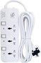 3-Outlet 3-Meter Extension Cord, Multi-Plug Power Extension with Individual Safety Buttons, Ideal for Home, Office