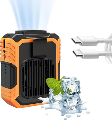 Personal Neck Fan,Adjustable Fan Speeds with Strong Light Flashlight, Rechargeable Personal Fan for Outdoor Working, Camping, Hiking,4000mAh-Black