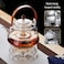 Teapot Warmer, Borosilicate Glass Tea Warmer, Heating Base Tea Warmer 5.3in Dial, Candle Never Flames Out with Tealight Holder