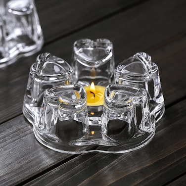 Teapot Warmer, Borosilicate Glass Tea Warmer, Heating Base Tea Warmer 5.3in Dial, Candle Never Flames Out with Tealight Holder
