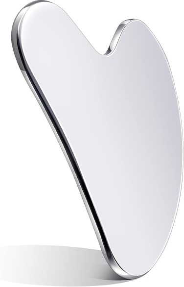 Facial Tools Mother's Day Self Care Gifts Guasha for Face Metal Gua Sha Tighten Skin Massage Guasha Beauty Tool for Body Eyes Massager with Travel (Silver)