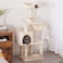 Cat Tree with Toy, Cat Tower Condo for Indoor Cats, Cat House with Padded Plush Perch, Cozy Hammock and Sisal Scratching Posts, Beige