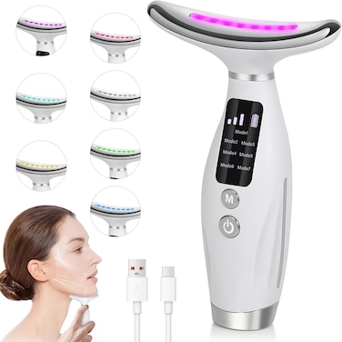 Face Sculpting tool Multi-Function Face Massager with 7 Color Modes,45&plusmn;5&deg;C Heat, for Anti-aging, Firming Skin and Neck Lifting