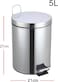 5 Liter Stainless Steel Round Step Dustbin   Stainless Steel Trash Bin   Plastic Bucket Inside Bin   Dustbin for Kitchen, Office, Bathroom, Restaurant
