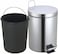 5 Liter Stainless Steel Round Step Dustbin   Stainless Steel Trash Bin   Plastic Bucket Inside Bin   Dustbin for Kitchen, Office, Bathroom, Restaurant