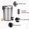 5 Liter Stainless Steel Round Step Dustbin   Stainless Steel Trash Bin   Plastic Bucket Inside Bin   Dustbin for Kitchen, Office, Bathroom, Restaurant