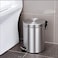 5 Liter Stainless Steel Round Step Dustbin   Stainless Steel Trash Bin   Plastic Bucket Inside Bin   Dustbin for Kitchen, Office, Bathroom, Restaurant