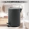 Stainless Steel Pedal Bin 3L Black, Pedal Bin, Bathroom Pedal Bin 3L, Office Pedal Bin, Round Shape, Black, Size: H:24.5 x W:17 CM