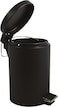 Stainless Steel Pedal Bin 3L Black, Pedal Bin, Bathroom Pedal Bin 3L, Office Pedal Bin, Round Shape, Black, Size: H:24.5 x W:17 CM