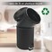Stainless Steel Pedal Bin 3L Black, Pedal Bin, Bathroom Pedal Bin 3L, Office Pedal Bin, Round Shape, Black, Size: H:24.5 x W:17 CM