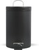 Stainless Steel Pedal Bin 3L Black, Pedal Bin, Bathroom Pedal Bin 3L, Office Pedal Bin, Round Shape, Black, Size: H:24.5 x W:17 CM