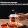 750ML Clear Tea Kettle with One Button Press to Filter the Tea Soup Glass Teapot with Removable Tea Infuser Loose Leaf Tea Maker Gift-Square Pot