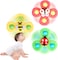 3PCS Suction Cup Spinner Novelty Sensory Toys Bath Toys for Toddlers Kids Birthday Baby Gifts Window Suction Toys (Style 2)