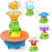 FountainCrocodile Baby Bath Toys for Toddlers 1-3,4 Modes Spray Water Bath Toy for 1-8 Year Old Boys Girls Kids, Sprinkler Light Up Bathtub Toy Bathroom (Multicolor)