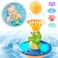 FountainCrocodile Baby Bath Toys for Toddlers 1-3,4 Modes Spray Water Bath Toy for 1-8 Year Old Boys Girls Kids, Sprinkler Light Up Bathtub Toy Bathroom (Multicolor)