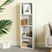Tier Wooden Bookcase Shelving Display Storage Shelf Unit Wood Shelves (White, 4 Shelf)