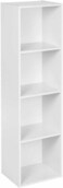 Tier Wooden Bookcase Shelving Display Storage Shelf Unit Wood Shelves (White, 4 Shelf)