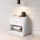 Bedside Table, Wood, White, 28 x 39 x 41 cm