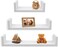 Set Of 3 Floating U Shelves, White Finish