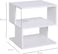 modern square 2 tier wooden side table - white w40 x h43 x d40